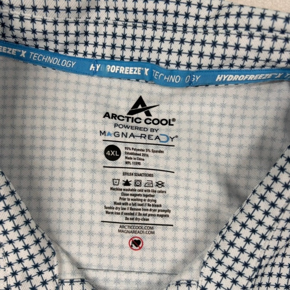 Arctic Cool MagnaReady Shirt Mens 4XL Magnetic Button Geometric Hydrofreeze X - Picture 3 of 8